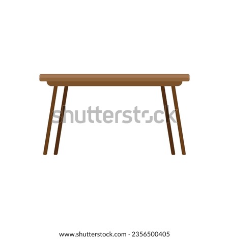 Table board icon flat vector. Wood furniture. Interior office isolated