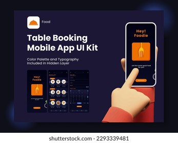 Table Booking Mobile App UI Kit Including As Sign In, Sign Up, Menu and Reserved Table Details For Responsive Website.