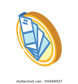 table with booklets isometric icon vector. table with booklets sign. isolated symbol illustration