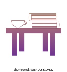 table with books design