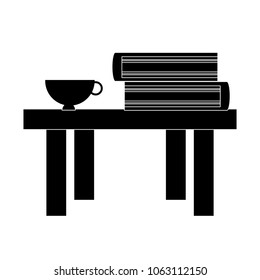 table with books design