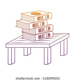 table with books design