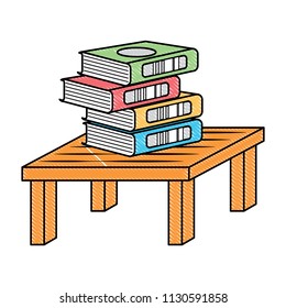 table with books design