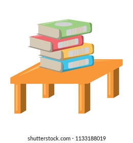 table with books design
