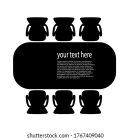table for business meetings top view vector illustration