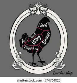 table with butchering chickens
