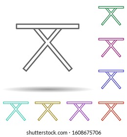 table with cactus multi color style icon. Simple thin line, outline vector of furniture icons for ui and ux, website or mobile application