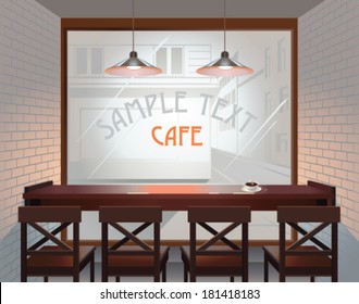 Table in a cafe near the window