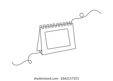 Table Calendar continuous line drawing minimal style outline hand drawn illustration isolated