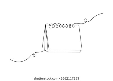 Tabla Calendario línea continua dibujo estilo mínimo esbozo dibujado a mano ilustración aislada