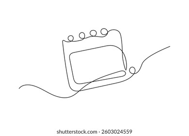 Table calendar continuous One line art and single outline illustration design