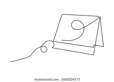 Table calendar continuous One line art and single outline illustration design