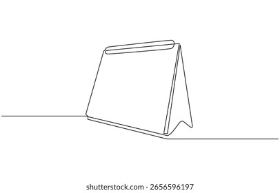 Table calendar continuous one line drawing of Isolated outline vector art, Planning and scheduling concept. Continuous line draw design graphic vector illustration. Editable outline