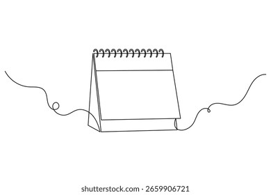 Tabela calendário contínuo uma linha arte e vetores ilustrações design.