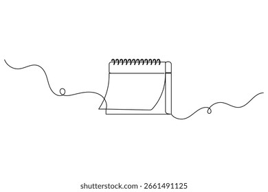 Table calendar continuous one line art and vectors illustrations design.
