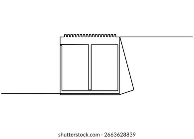 Tabela calendário desenho contínuo uma linha minimalista estilo escritório e organizador vetor ilustração