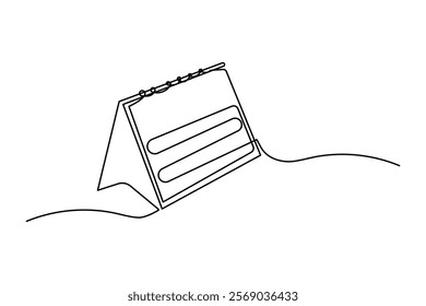 Table calendar continuous one-line art drawing of concept doodle style outline vector illustration