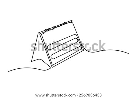 Table calendar continuous one-line art drawing of concept doodle style outline vector illustration