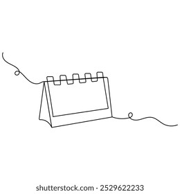 Table  calendar   icon continuous one line drawing outline vector illustration