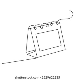 Table  calendar   icon continuous one line drawing outline vector illustration