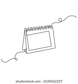 Table  calendar   icon continuous one line drawing outline vector illustration