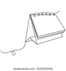 Table  calendar   icon continuous one line drawing outline vector illustration