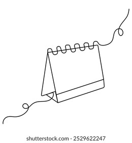 Table  calendar   icon continuous one line drawing outline vector illustration