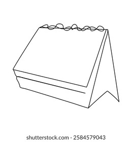 Table calendar icon continuous one line drawing outline vector illustration