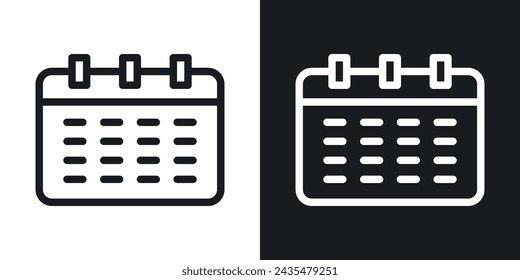 Table Calendar Icon Designed in a Line Style on White background.