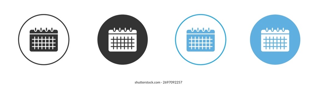Icono de calendario de tabla. Plantilla de diseño de iconos gráficos