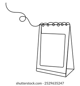 Table calendar icon month date   continuous one line drawing outline vector  illustration