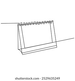 Table calendar icon month date   continuous one line drawing outline vector  illustration