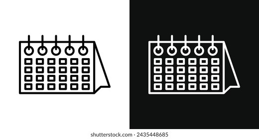 Table Calendar Icon Set. Vector Illustration