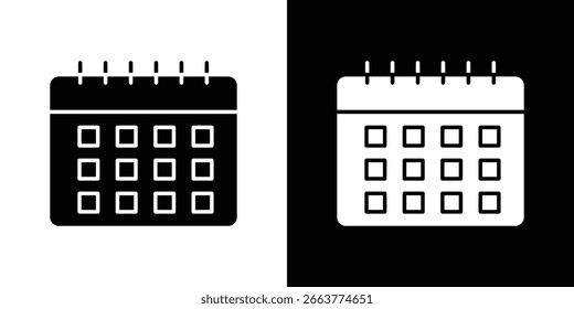 Colección de símbolo de icono de calendario de tabla. Vector plano ilustración de stock.