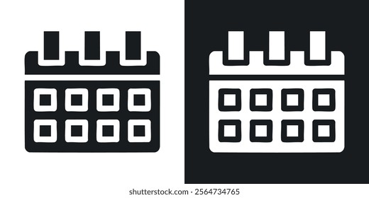 Table calendar icons in flat syle