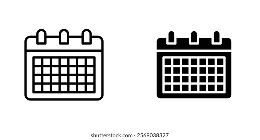 Table calendar icons vector graphic pack