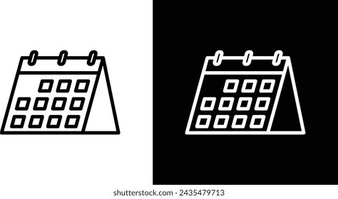 Table Calendar Line Icon on White Background for web.