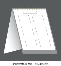 Table calendar mokeup vector design templates