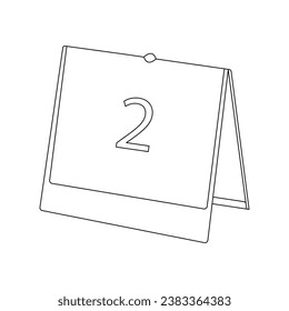 
Table calendar in one line continuous drawing symbol of memorable date and event day outline 
vector art 1
