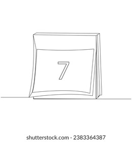 
Table calendar in one line continuous drawing symbol of memorable date and event day outline 
vector art 1