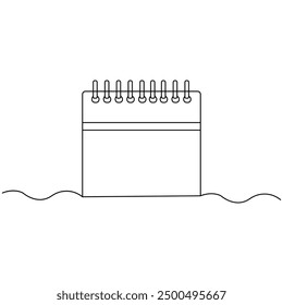 Table calendar  single line art, continuous one line drawing of  Isolated outline vector art 


