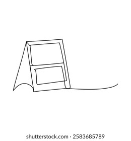 Table calendar single line art continuous one line drawing of Isolated outline vector art