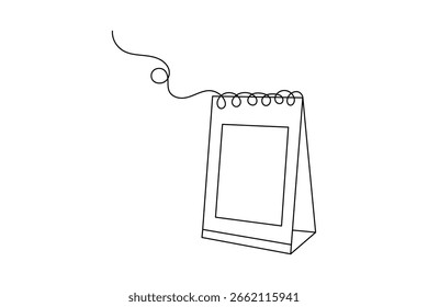 Calendario de tabla de una sola línea de dibujo minimalista boceto de estilo continuo aislado en blanco
