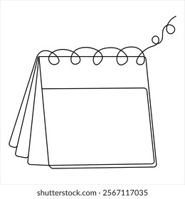 Table calendar single-line art captures the essence of time with a minimalist design, where a single continuous line forms the structure of both the calendar and its function.