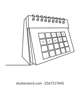 Table calendar single-line art captures the essence of time with a minimalist design, where a single continuous line forms the structure of both the calendar and its function.