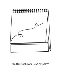 Table calendar single-line art captures the essence of time with a minimalist design, where a single continuous line forms the structure of both the calendar and its function.