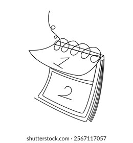 Table calendar single-line art captures the essence of time with a minimalist design, where a single continuous line forms the structure of both the calendar and its function.