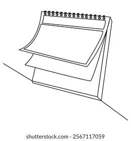 Table calendar single-line art captures the essence of time with a minimalist design, where a single continuous line forms the structure of both the calendar and its function.