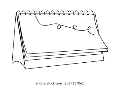 Table calendar single-line art captures the essence of time with a minimalist design, where a single continuous line forms the structure of both the calendar and its function.