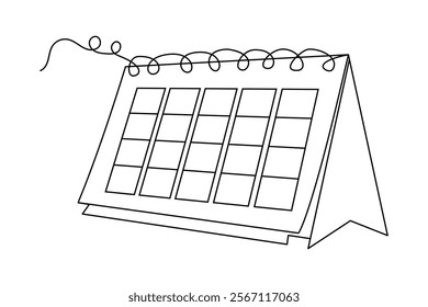 Table calendar single-line art captures the essence of time with a minimalist design, where a single continuous line forms the structure of both the calendar and its function.